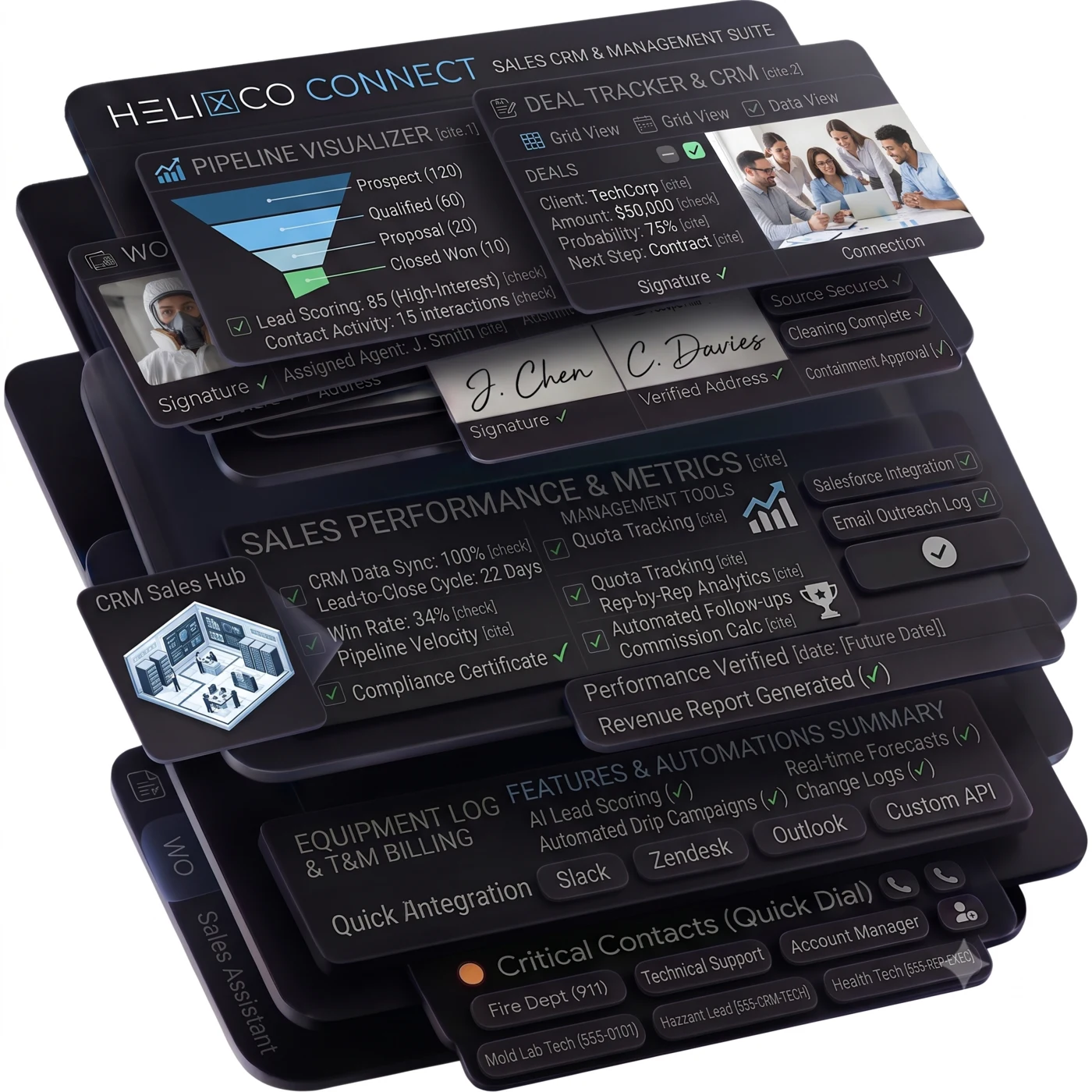 Helix CONNECT restoration CRM and emergency response profile interface